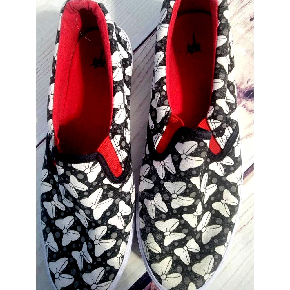 Disney Black and White Slip-On Athletic Shoes